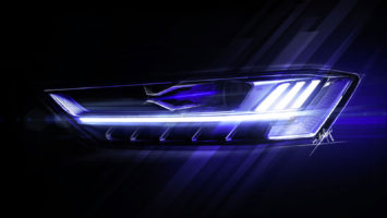 Audi A8 Headlight Design Sketch Render