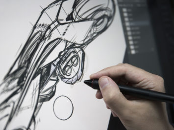 BMW Motorrad Vision Next 100 Concept Design Sketching on the Cintiq