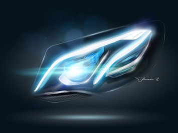 Mercedes-Benz E Class Headlight Design Sketch