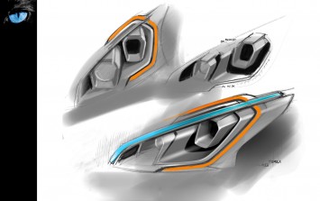 Peugeot 208 GTi Headlight Design Sketch