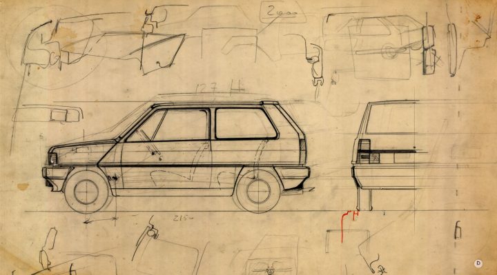 Fiat Panda technical drawings