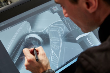 Renault designer Maxime Pinol design sketching on the Cintiq