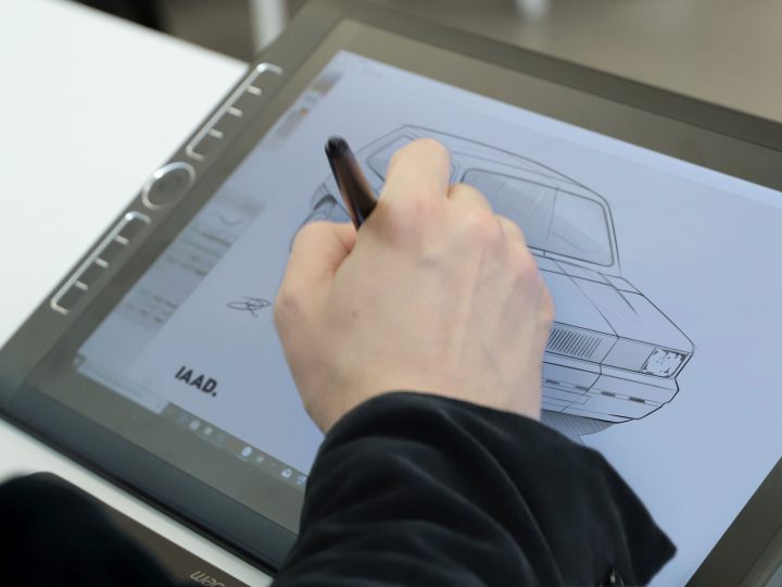 Fiat Panda Design Sketching on Wacom Cintiq at IAAD