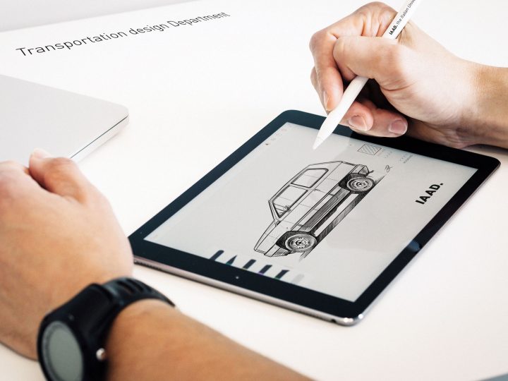 Fiat Panda Design Sketching on iPad with Apple Pencil at IAAD