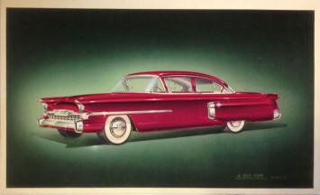 1952 Packard Clipper proposal - Airbrush Illustration by Bill Brownlie