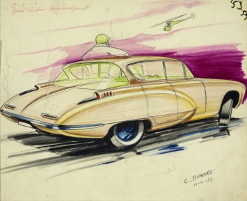 1953 GM Special Body Development Studio - Desig Sketch Render by Carl Renner
