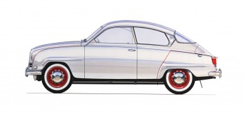 1960 Saab 96 Design Sketch