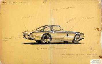 1961 Studebaker Avanti Concept Design Sketch by Raymond Loewy