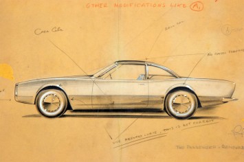 1961 Studebaker Avanti Concept Design Sketch by Raymond Loewy