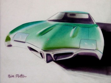 1968 Pontiac mid-size Pontiac Tempest-LeMans - Design Sketch by Bill Porter