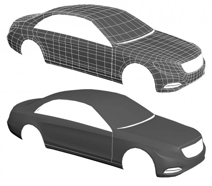 Car 3D model step 1 - base wireframe