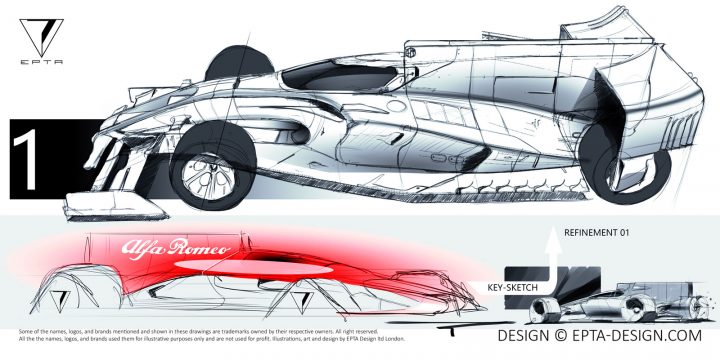 Alfa Romeo 2018 Brabham EVO F1 Concept Design Sketch