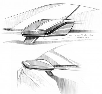 Audi e tron Spyder Concept Side view mirror Design Sketches