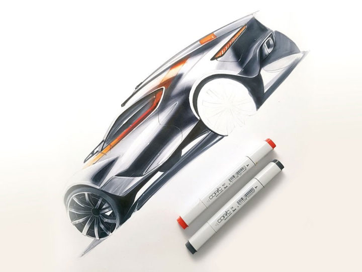 Car marker sketching time lapse video