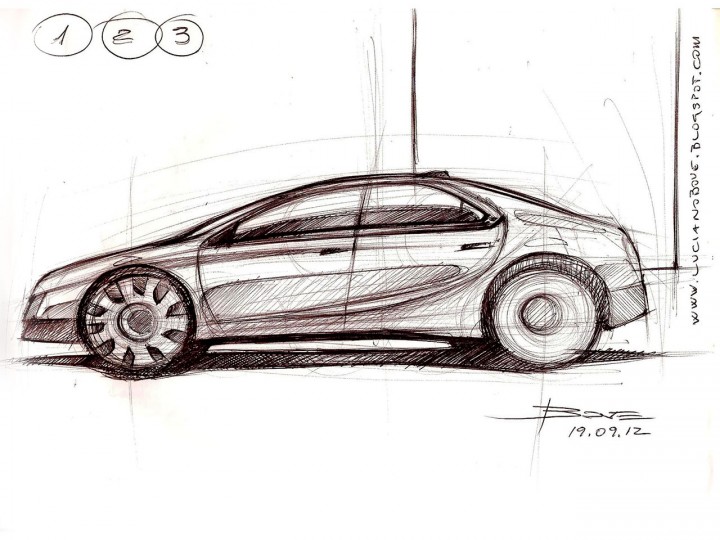 Car side view sketch tutorial