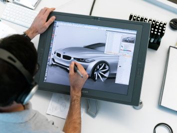 Christopher Weil sketching the 2011 BMW 3 Series Sedan