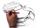 Car Design Sketching in Bird Eye View