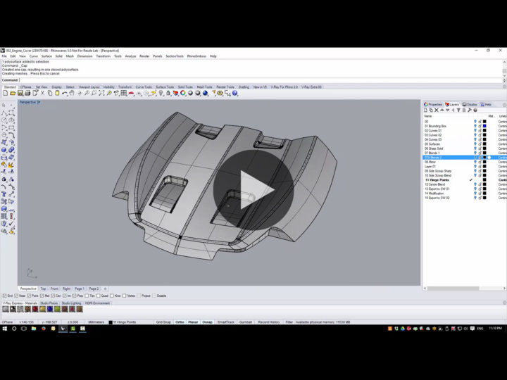 Engine Cover 3D modeling tutorial – Part 2