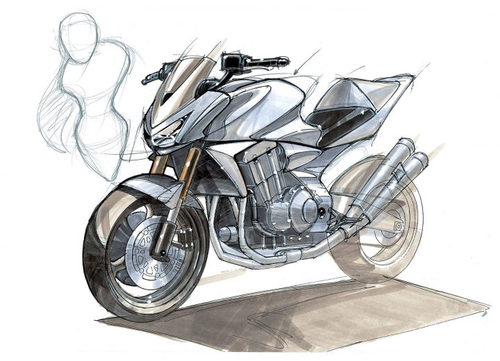 Kawasaki Motorbike Design Sketch IAAD