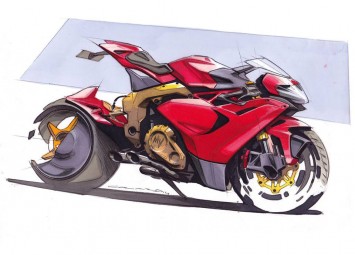 MV Agusta Hyperbike - Marker Sketch by Anthony Colard