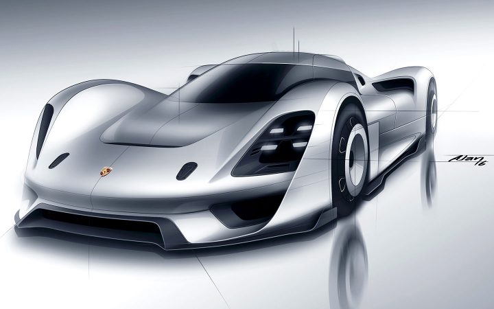 Porsche Vision GT 908 Long Tail Concept Design Sketch Render