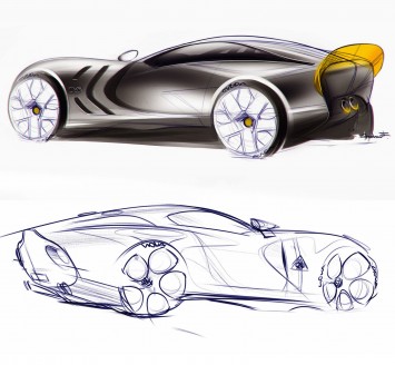 TVR and Alfa Romeo Concept Design Sketches by Andrew F